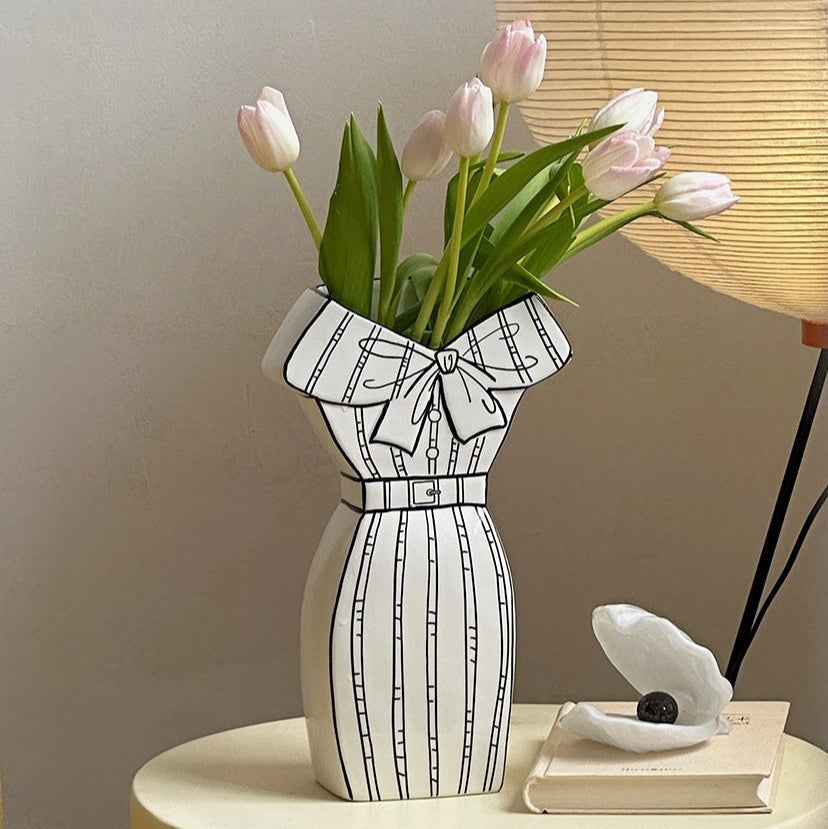 Dress-Inspired Ceramic Vase