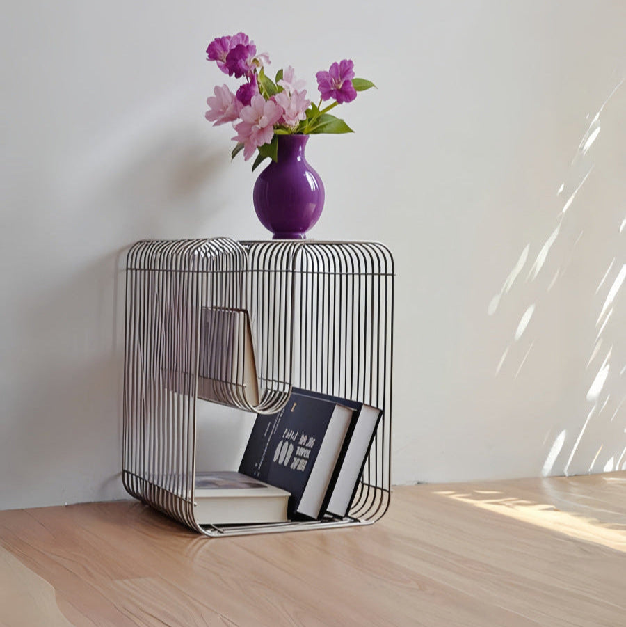 Minimalist Metal Magazine Rack