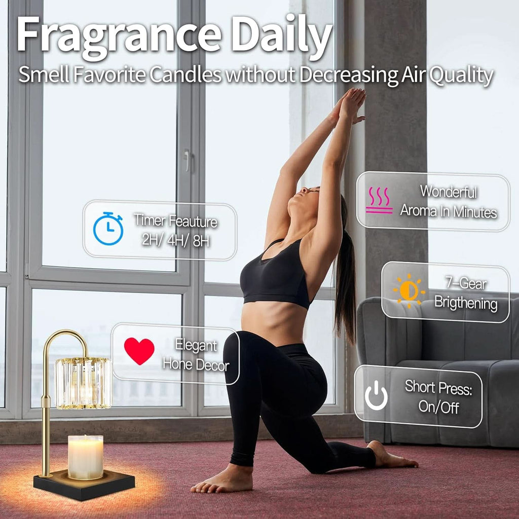 Black Candle Warmer Lamp With Smart Programmable Dimmer